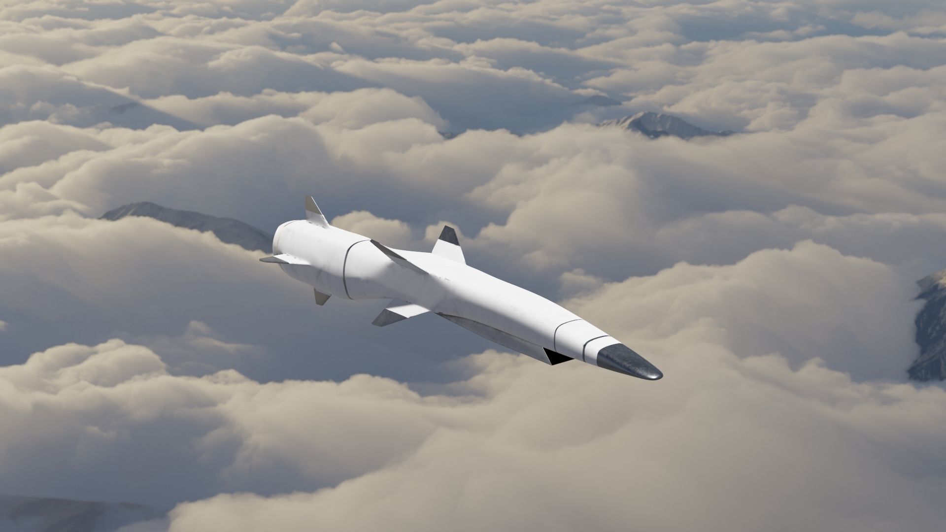 HYPERSONIC ROCKET Low-poly 3D model_13