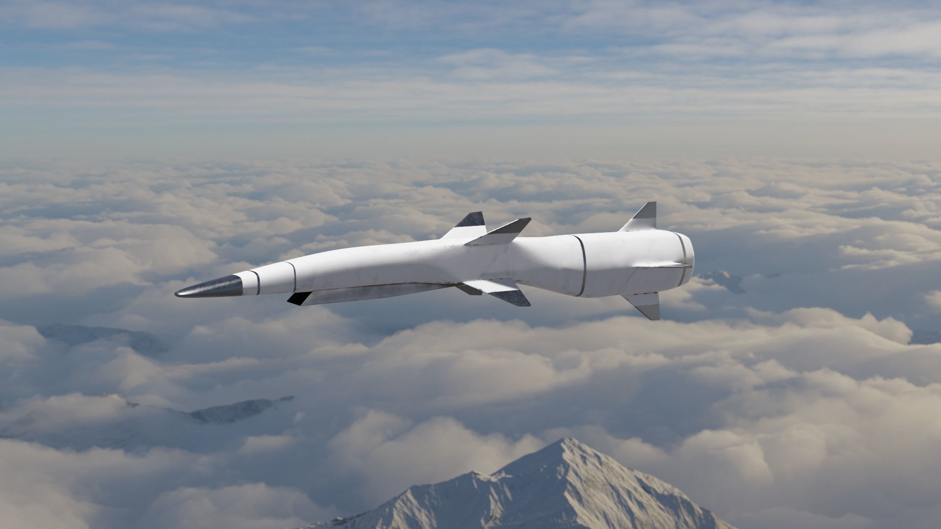 HYPERSONIC ROCKET Low-poly 3D model_2