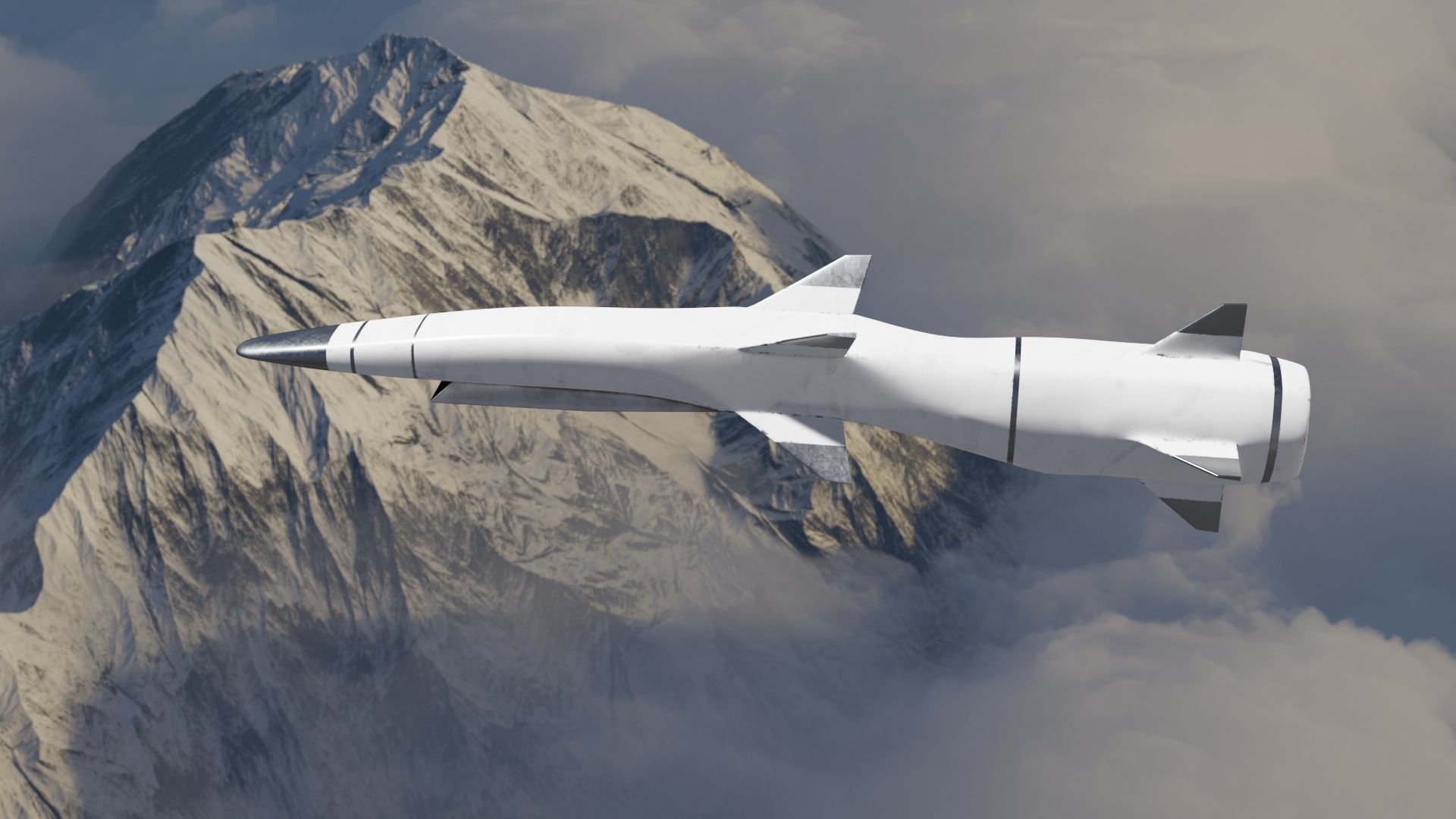 HYPERSONIC ROCKET Low-poly 3D model_33
