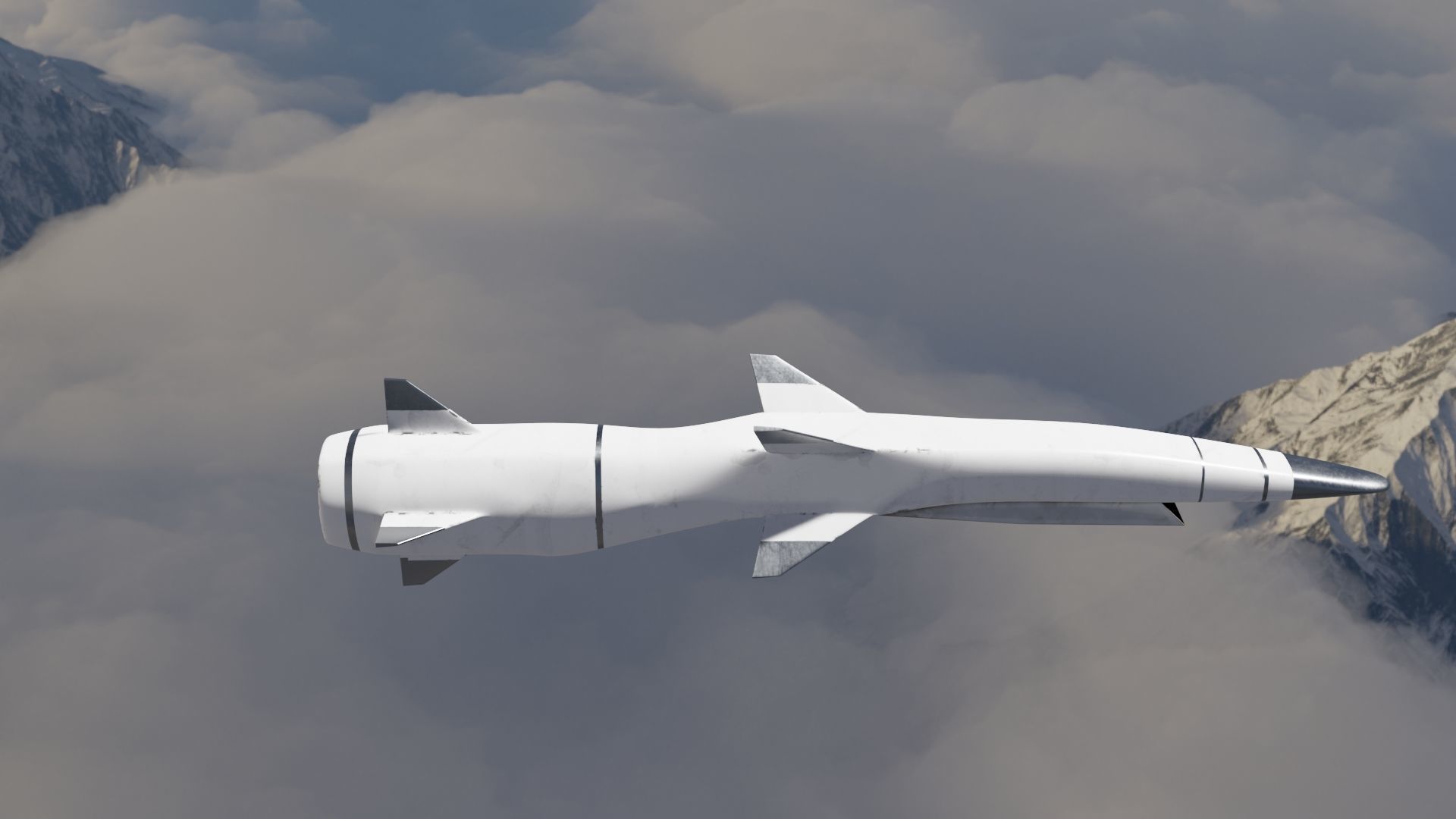 HYPERSONIC ROCKET Low-poly 3D model_19