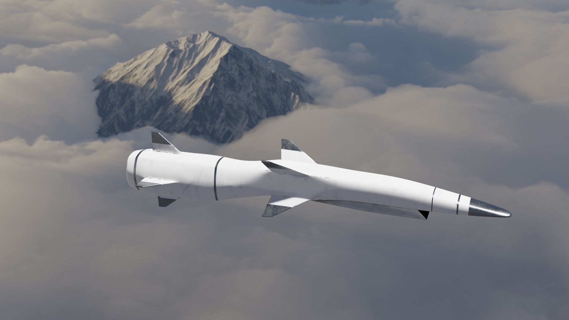 HYPERSONIC ROCKET Low-poly 3D model_17