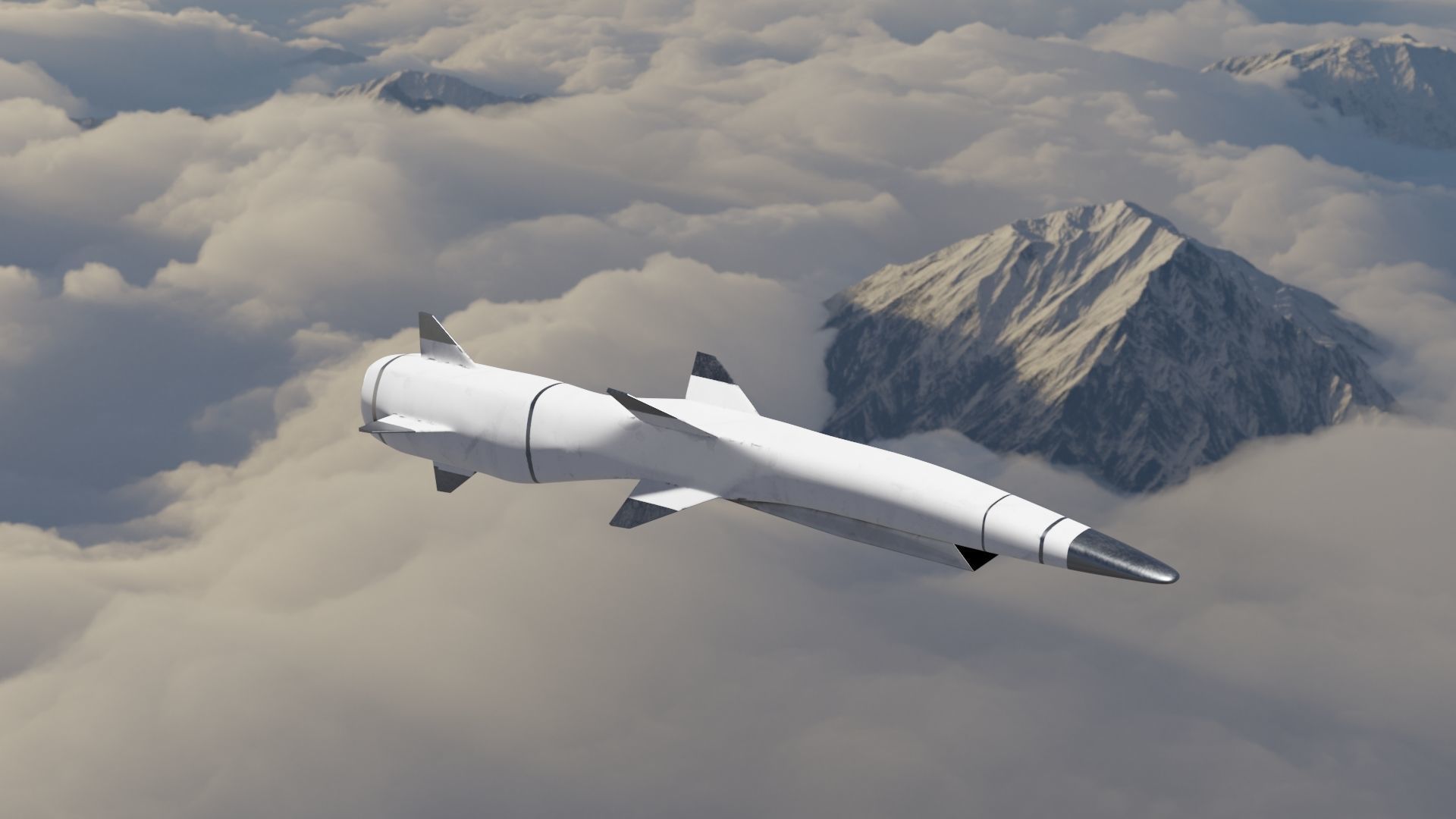 HYPERSONIC ROCKET Low-poly 3D model_15