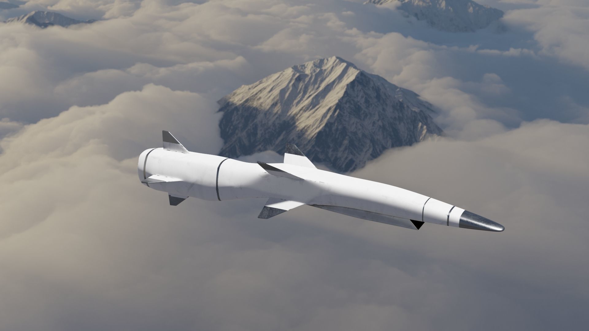 HYPERSONIC ROCKET Low-poly 3D model_16