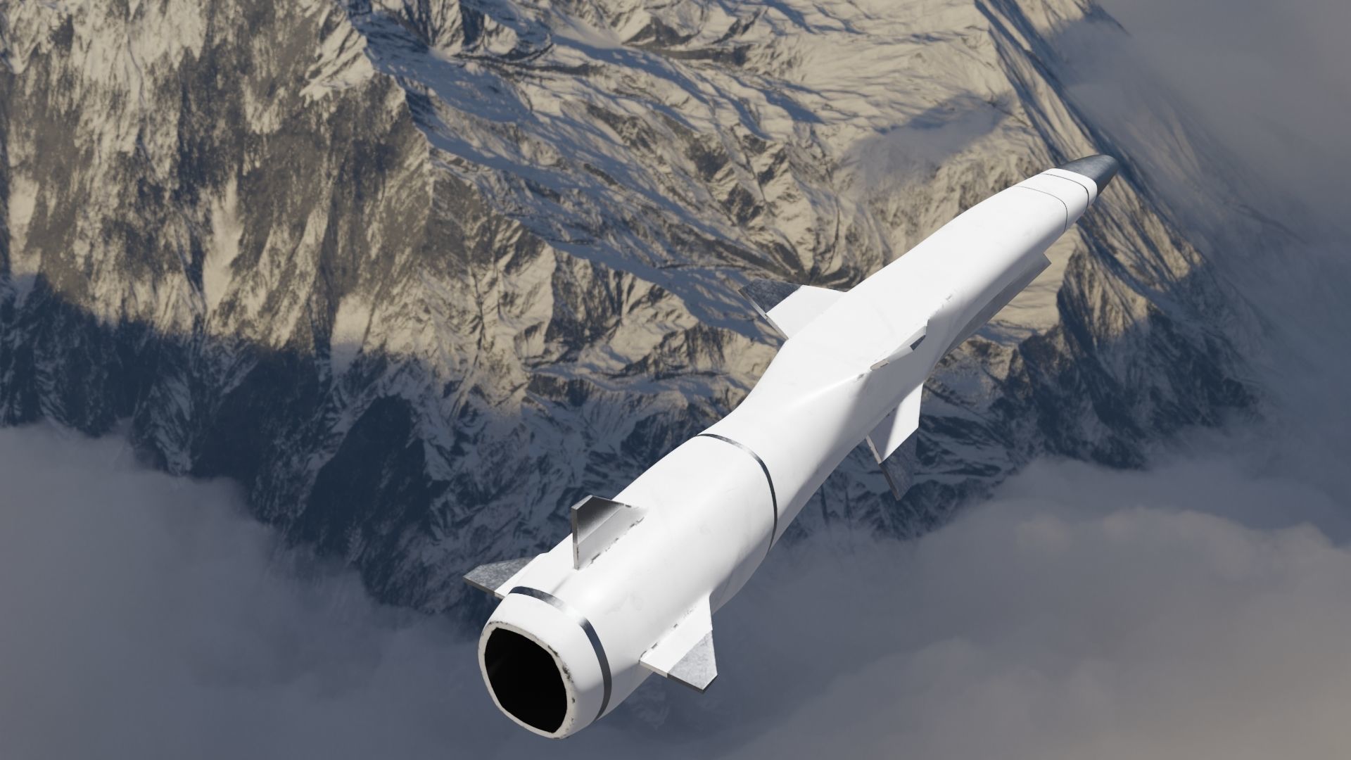 HYPERSONIC ROCKET Low-poly 3D model_24