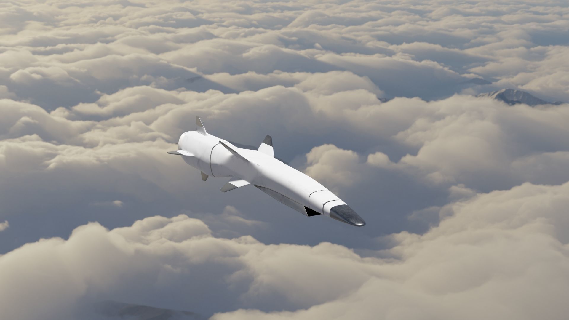 HYPERSONIC ROCKET Low-poly 3D model_12
