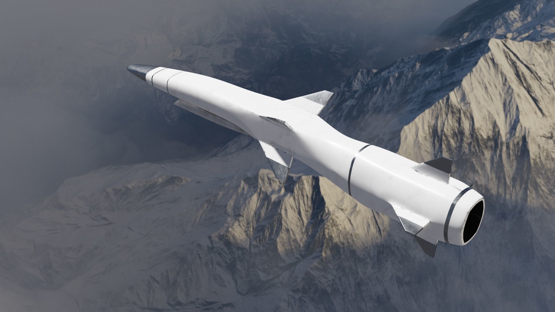 HYPERSONIC ROCKET Low-poly 3D model_30