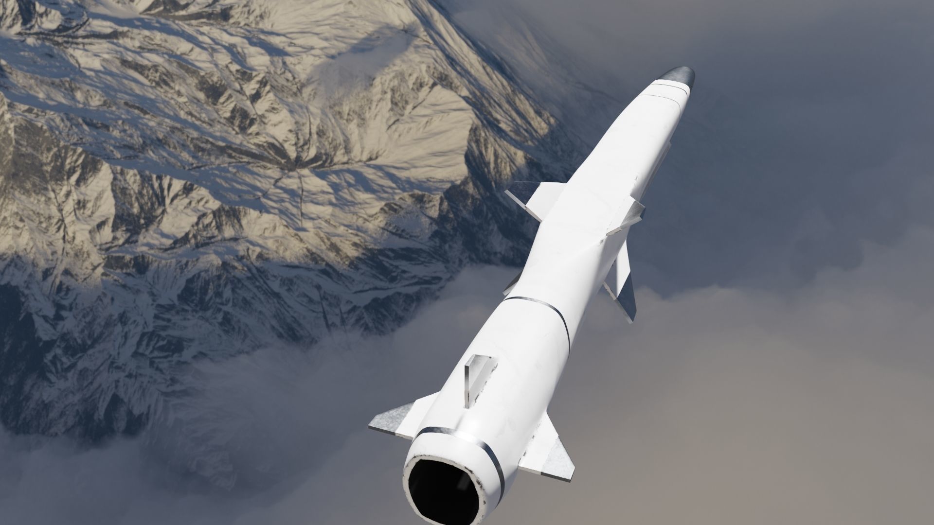 HYPERSONIC ROCKET Low-poly 3D model_25