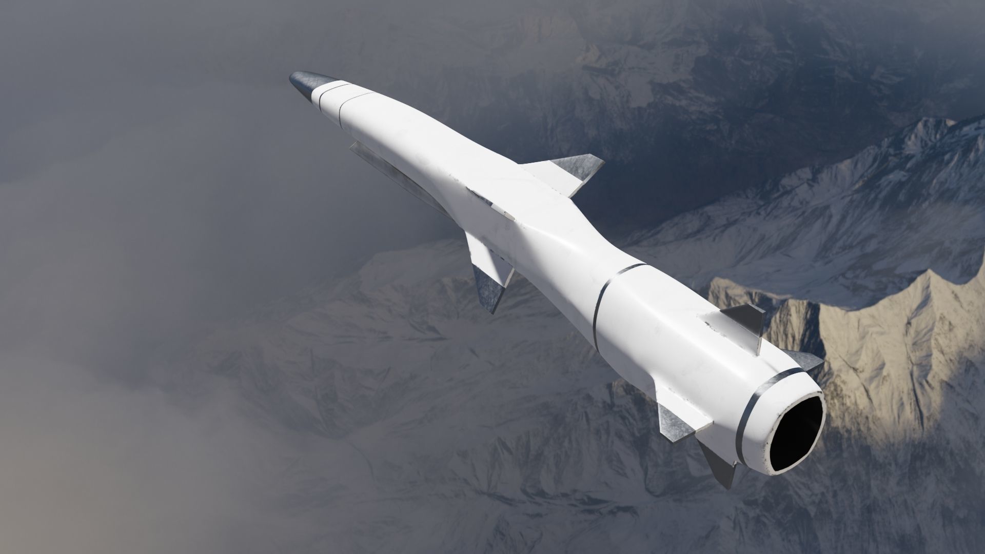 HYPERSONIC ROCKET Low-poly 3D model_29