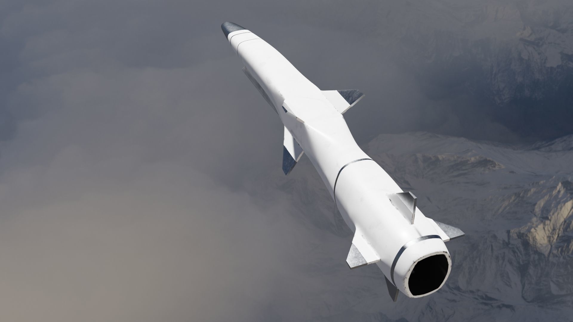 HYPERSONIC ROCKET Low-poly 3D model_28