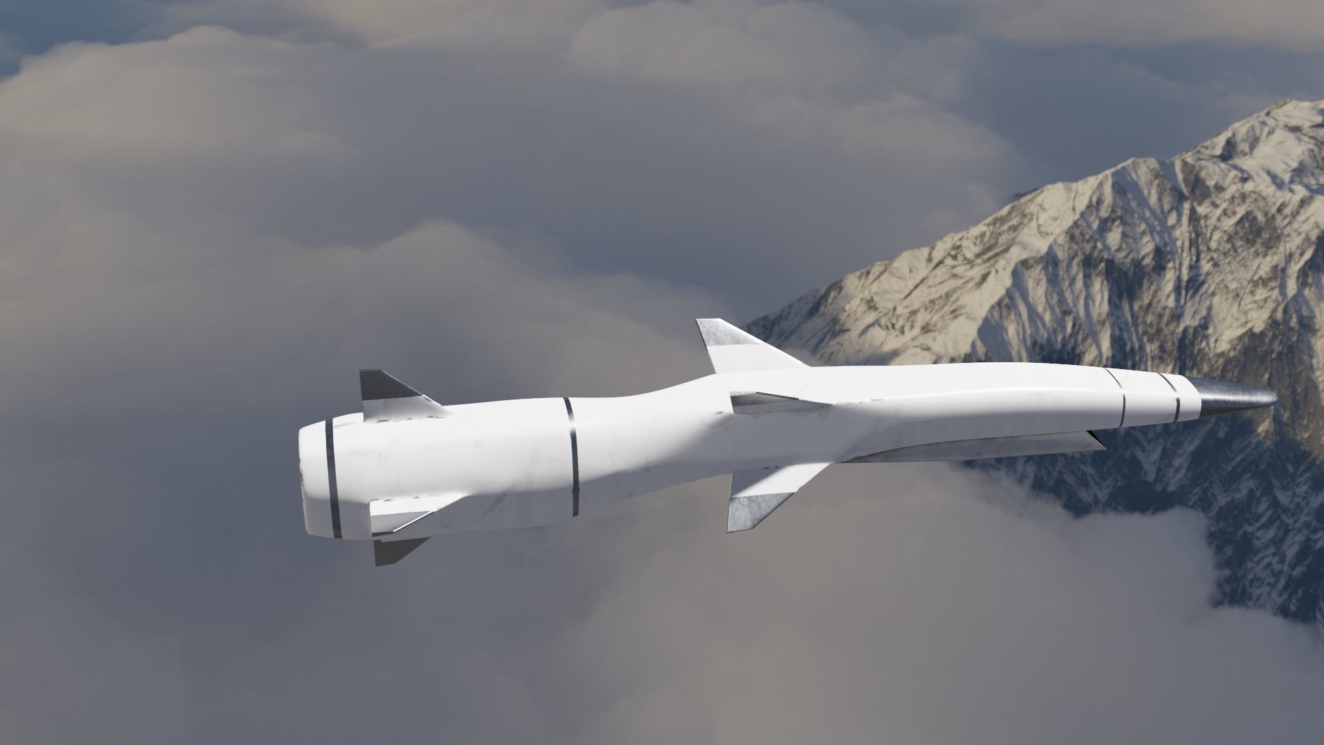 HYPERSONIC ROCKET Low-poly 3D model_20