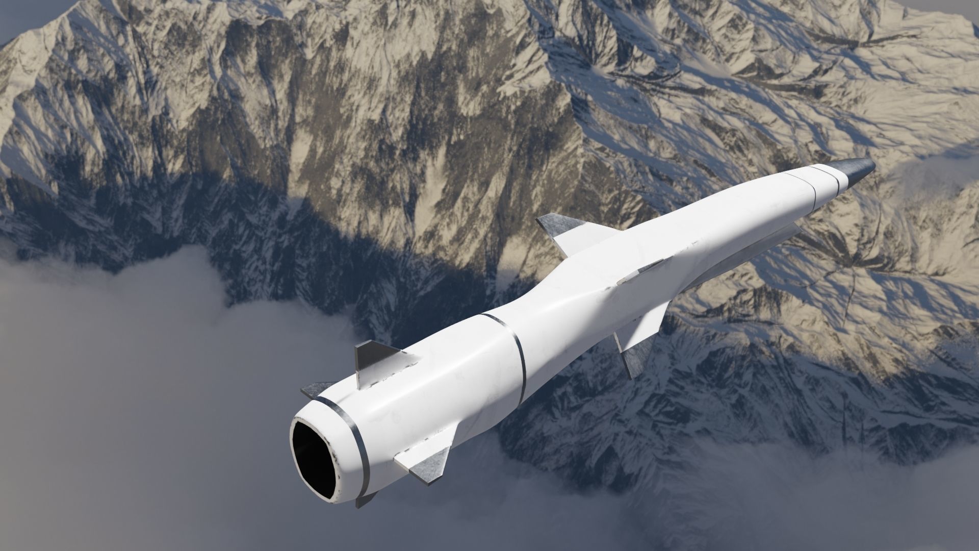 HYPERSONIC ROCKET Low-poly 3D model_23