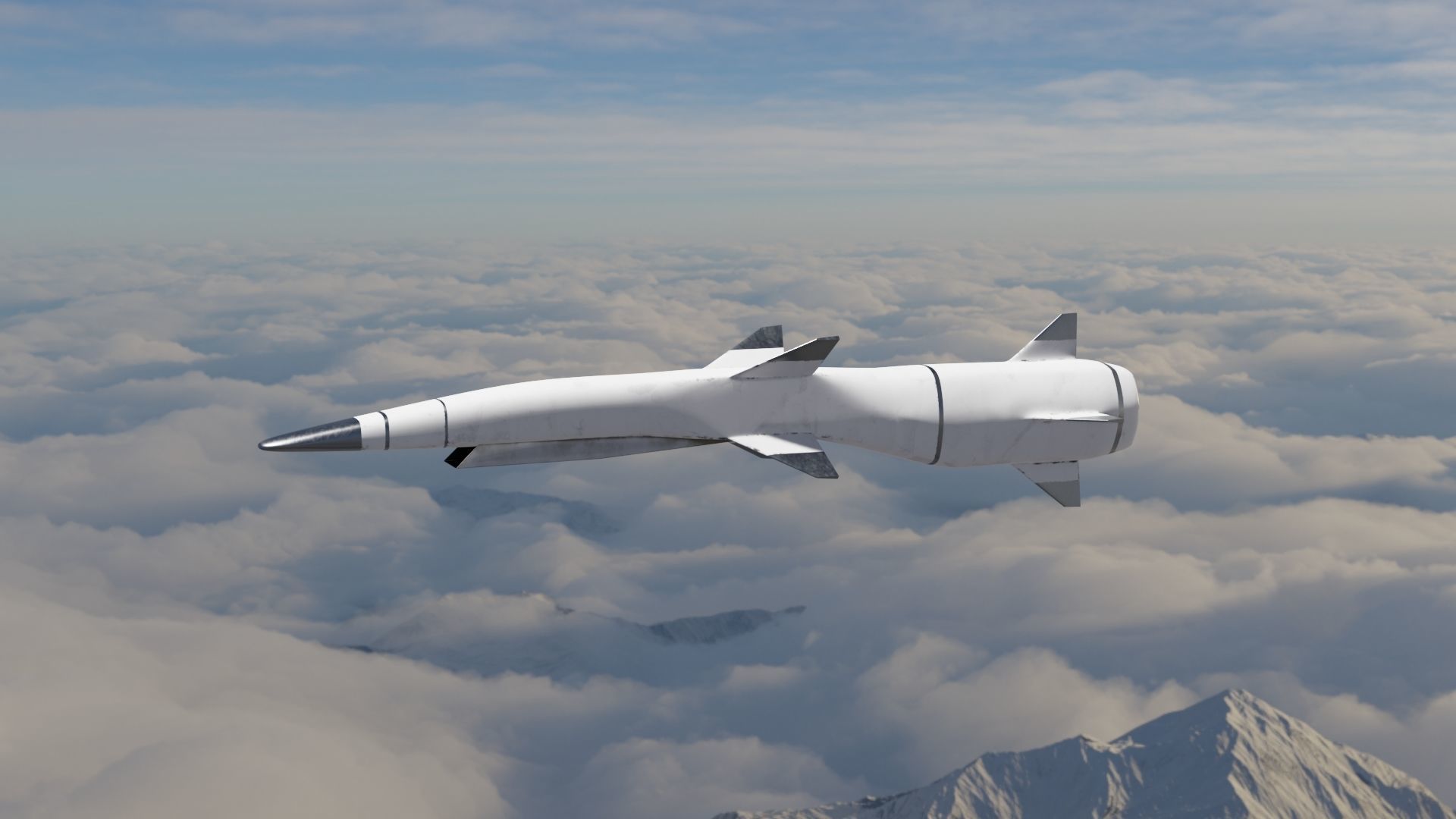 HYPERSONIC ROCKET Low-poly 3D model_1