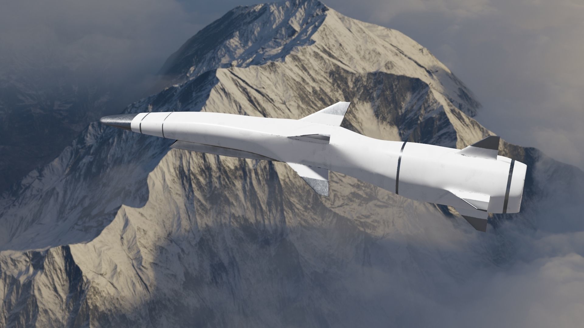 HYPERSONIC ROCKET Low-poly 3D model_32