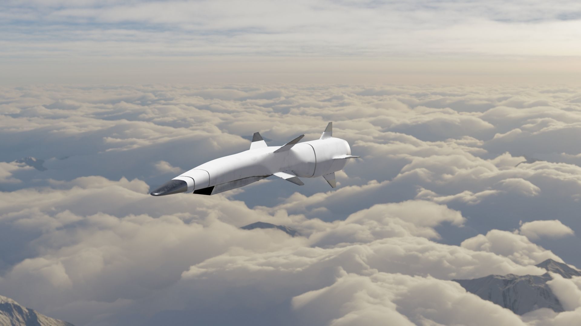 HYPERSONIC ROCKET Low-poly 3D model_5