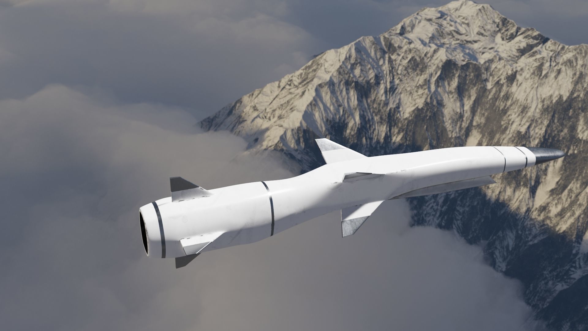 HYPERSONIC ROCKET Low-poly 3D model_21
