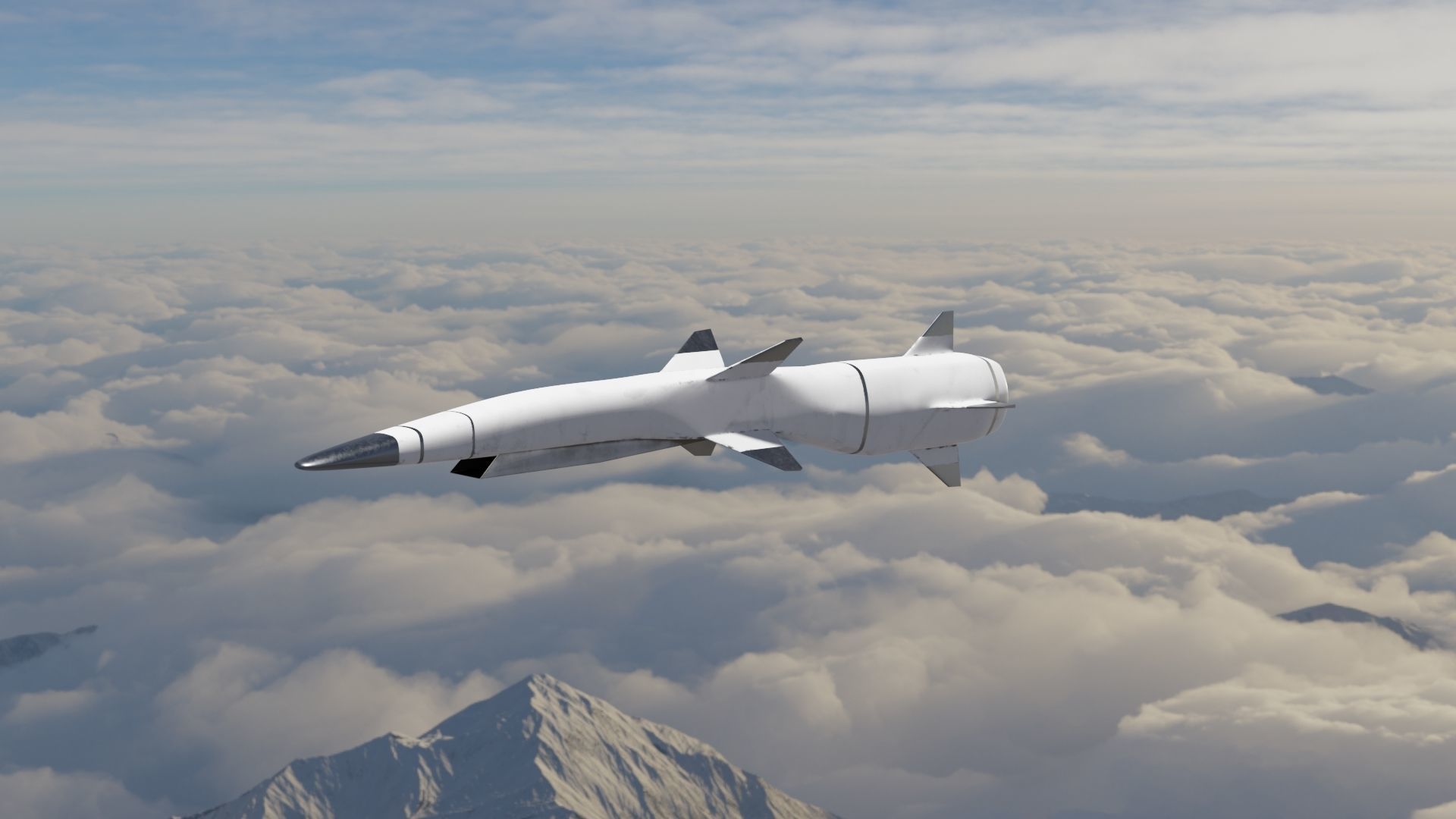 HYPERSONIC ROCKET Low-poly 3D model_3