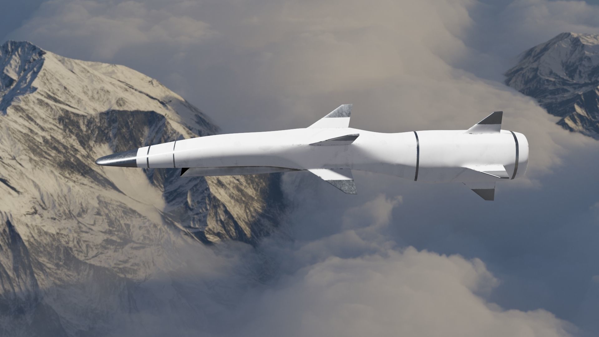 HYPERSONIC ROCKET Low-poly 3D model_34