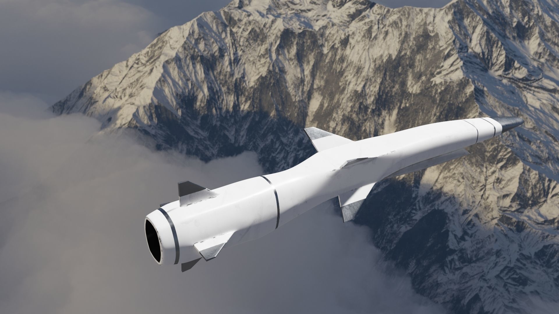 HYPERSONIC ROCKET Low-poly 3D model_22