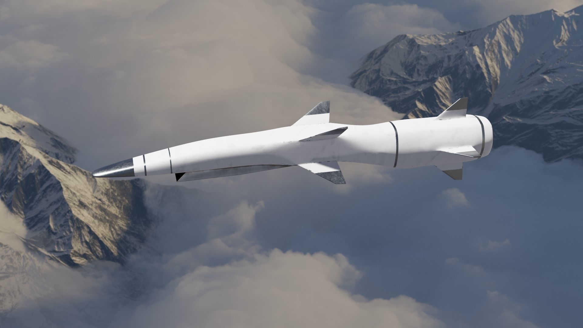 HYPERSONIC ROCKET Low-poly 3D model_35