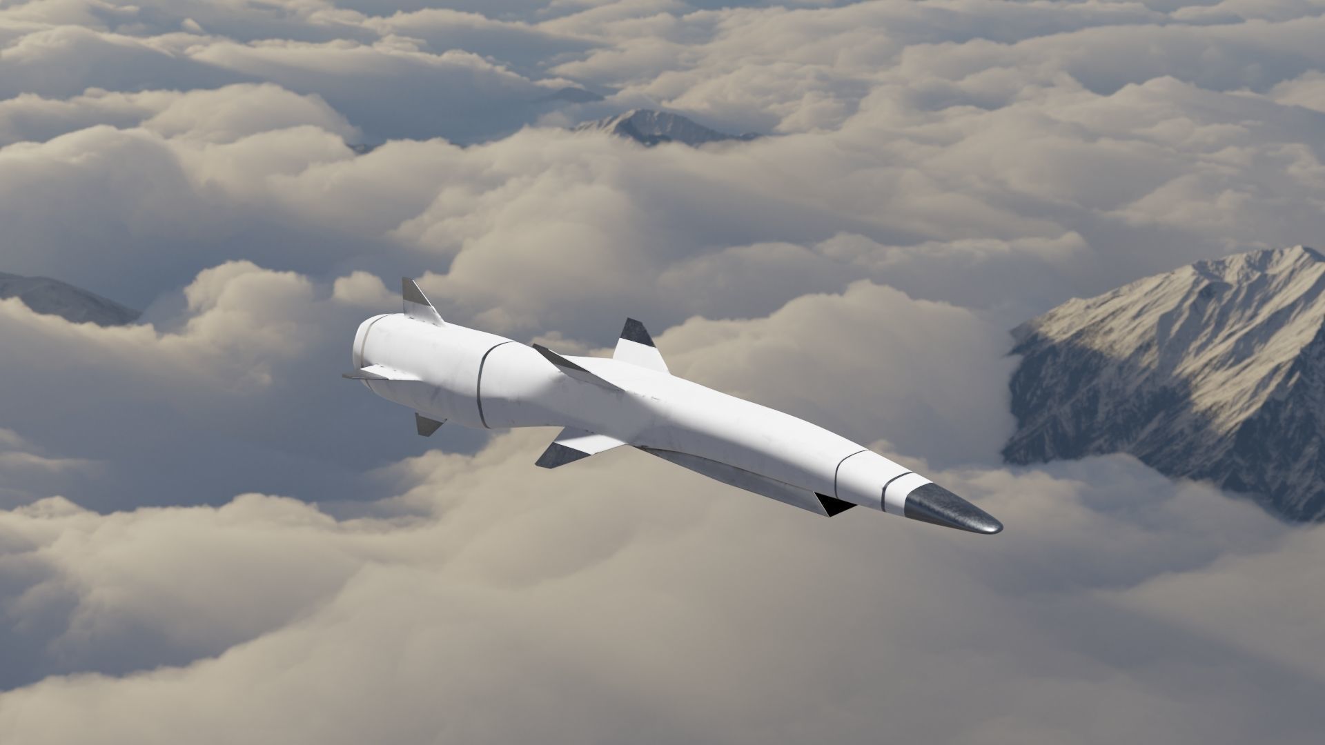 HYPERSONIC ROCKET Low-poly 3D model_14