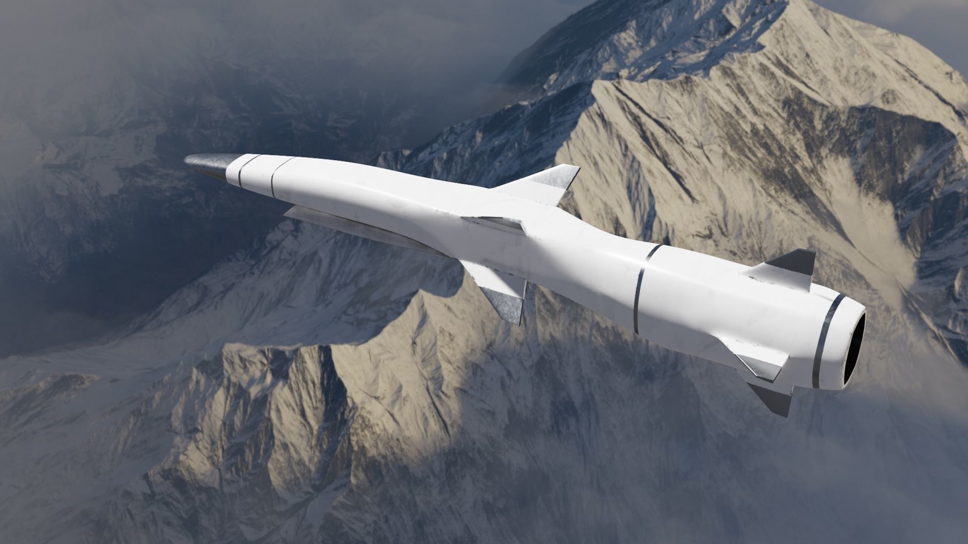 HYPERSONIC ROCKET Low-poly 3D model_31