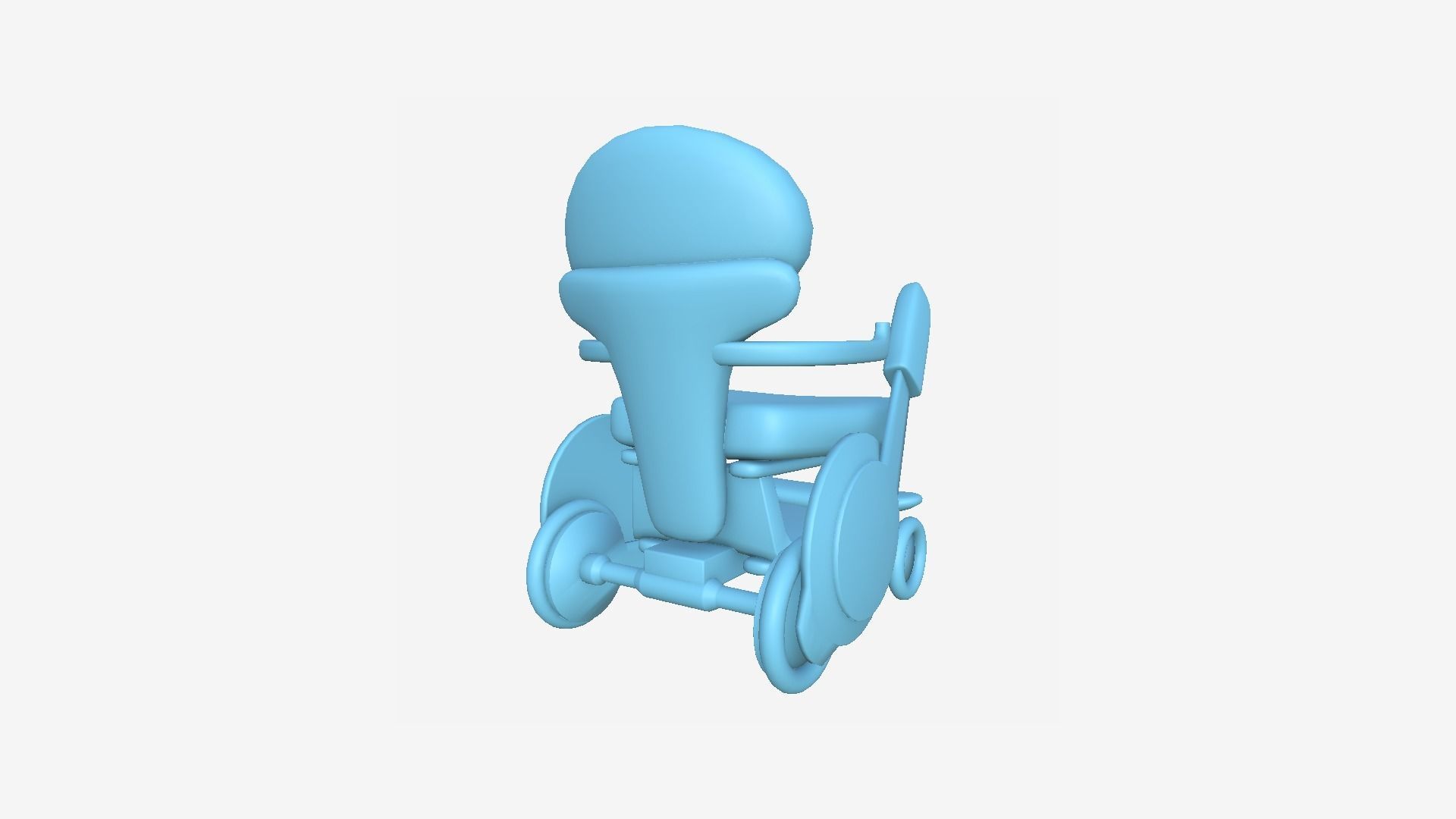 Tech Wheelchair B08 Black Blue - Disability Character Design Low-poly 3D model_10