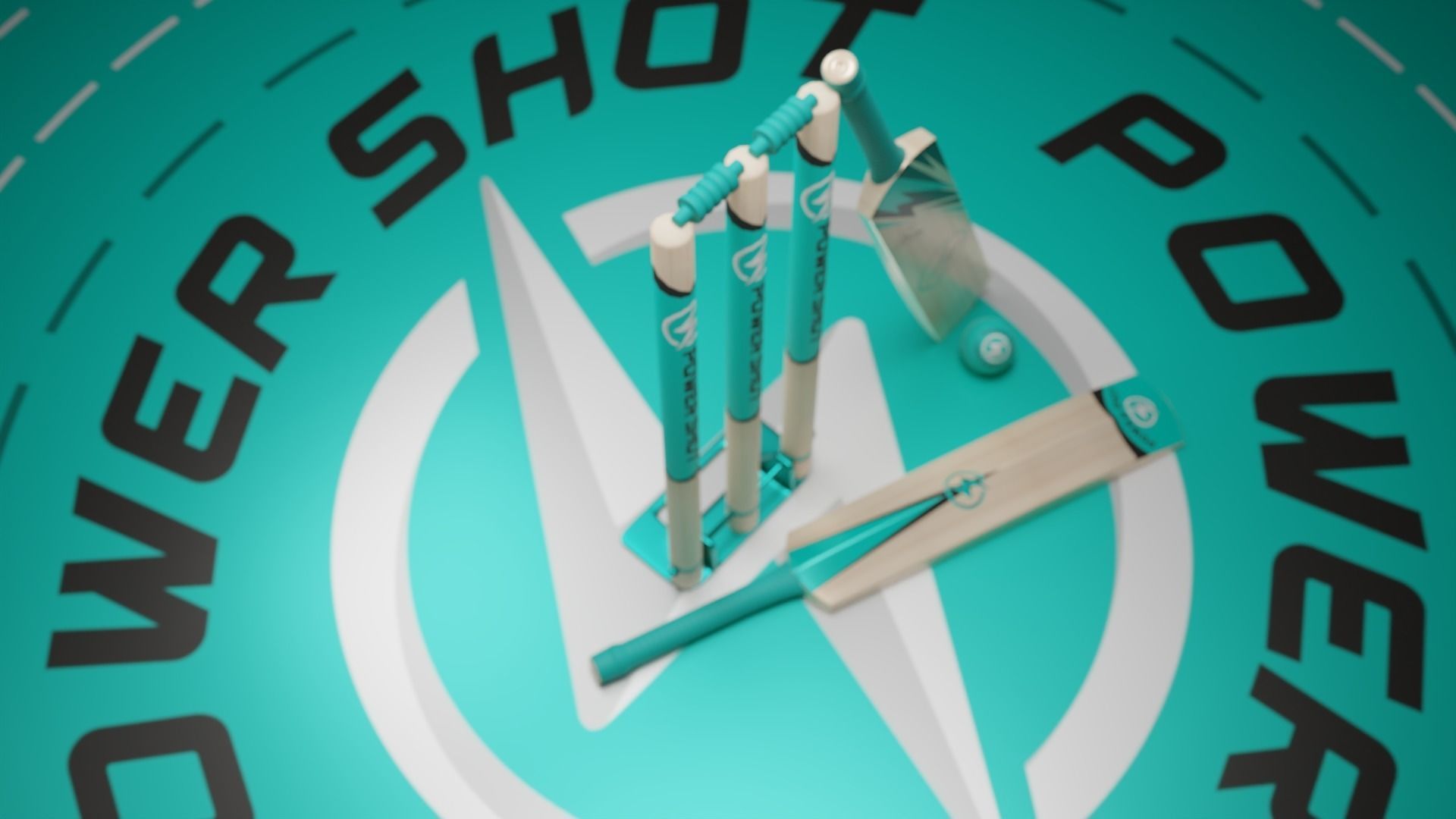 Cricket bat  Wicket and Ball Low-poly 3D model 3D model_5