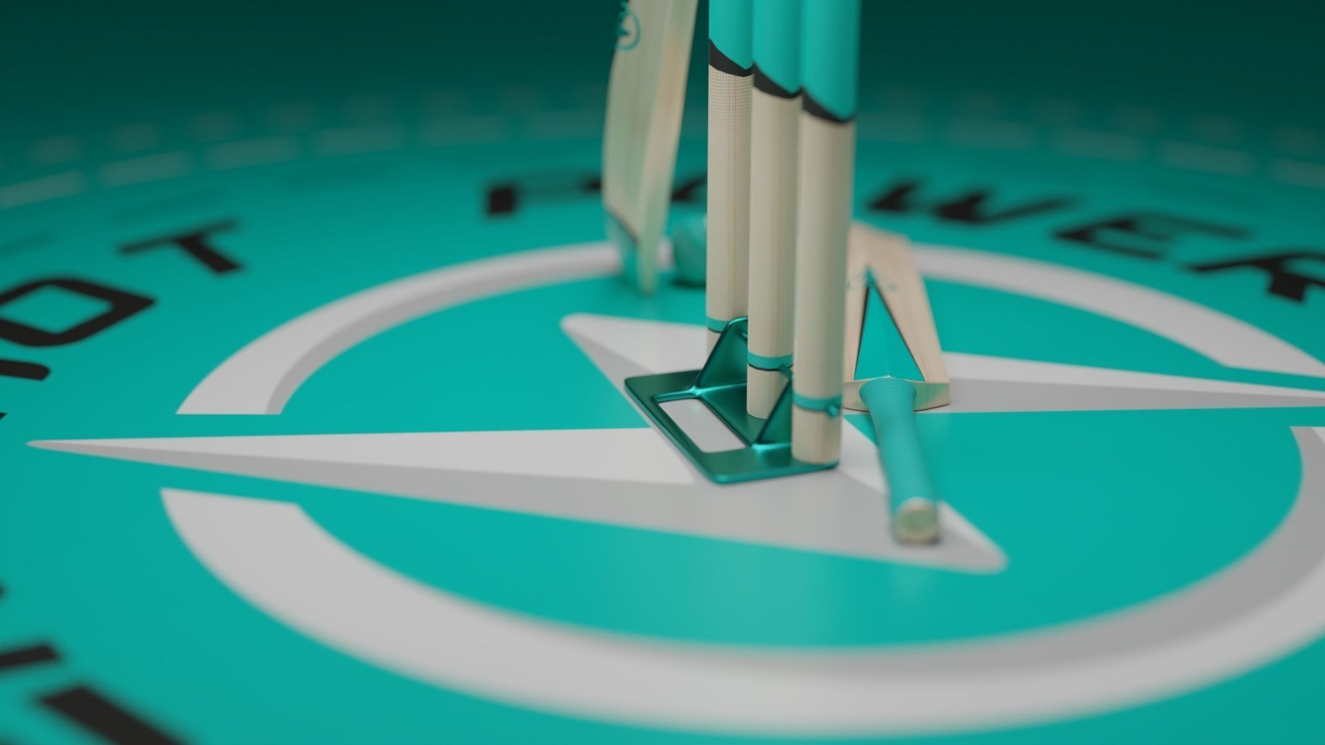 Cricket bat  Wicket and Ball Low-poly 3D model 3D model_4