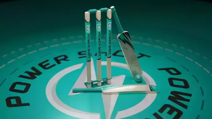 Cricket bat  Wicket and Ball Low-poly 3D model