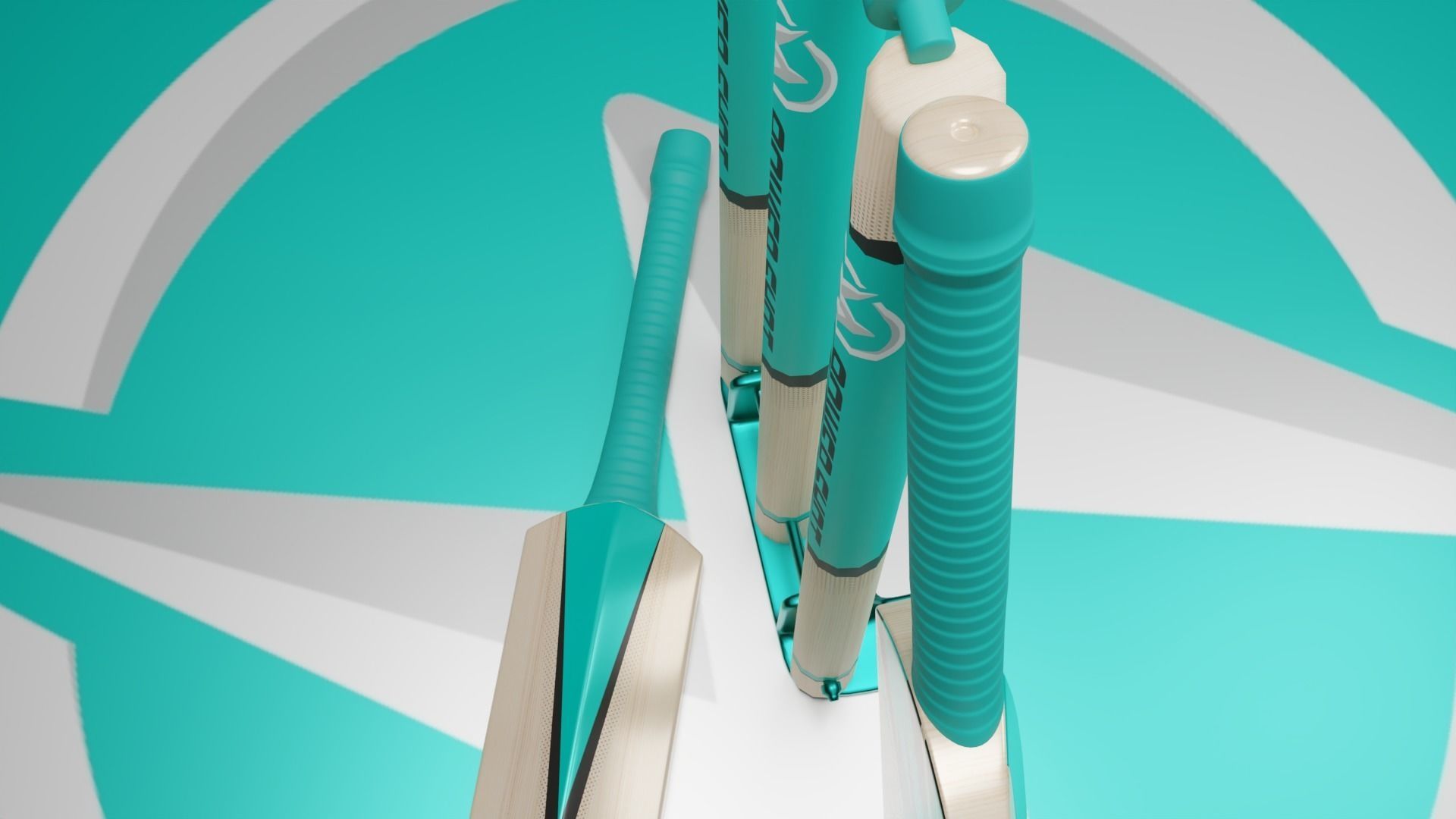 Cricket bat  Wicket and Ball Low-poly 3D model 3D model_6