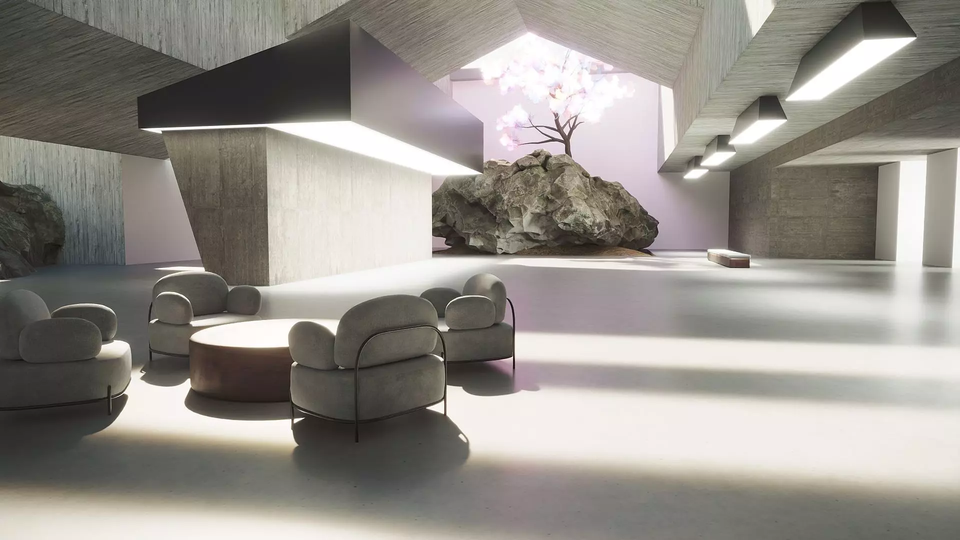 Virtual Reality Meta Room 2022 Baked and Corona Max Scene Low-poly 3D model_0