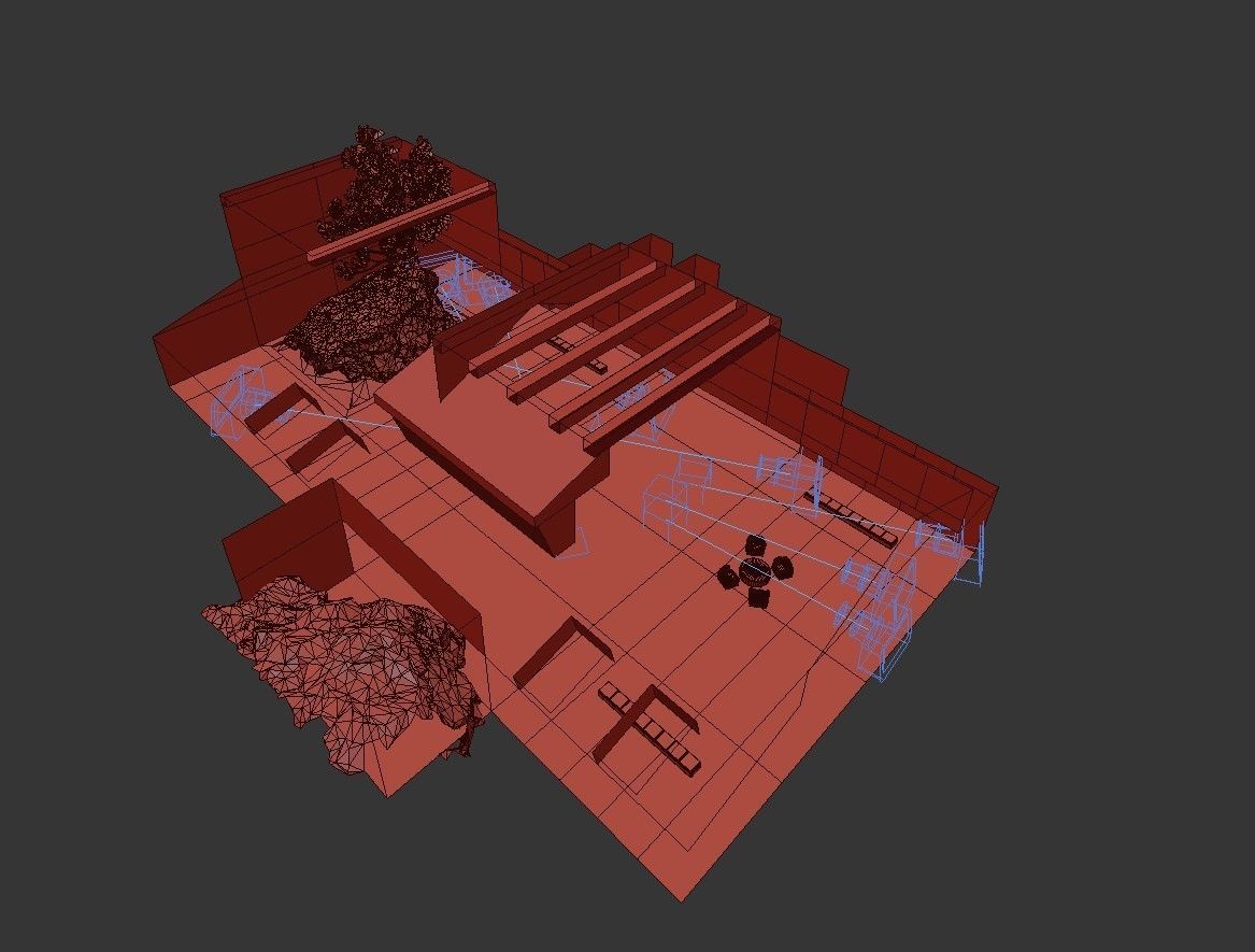 Virtual Reality Meta Room 2022 Baked and Corona Max Scene Low-poly 3D model_10