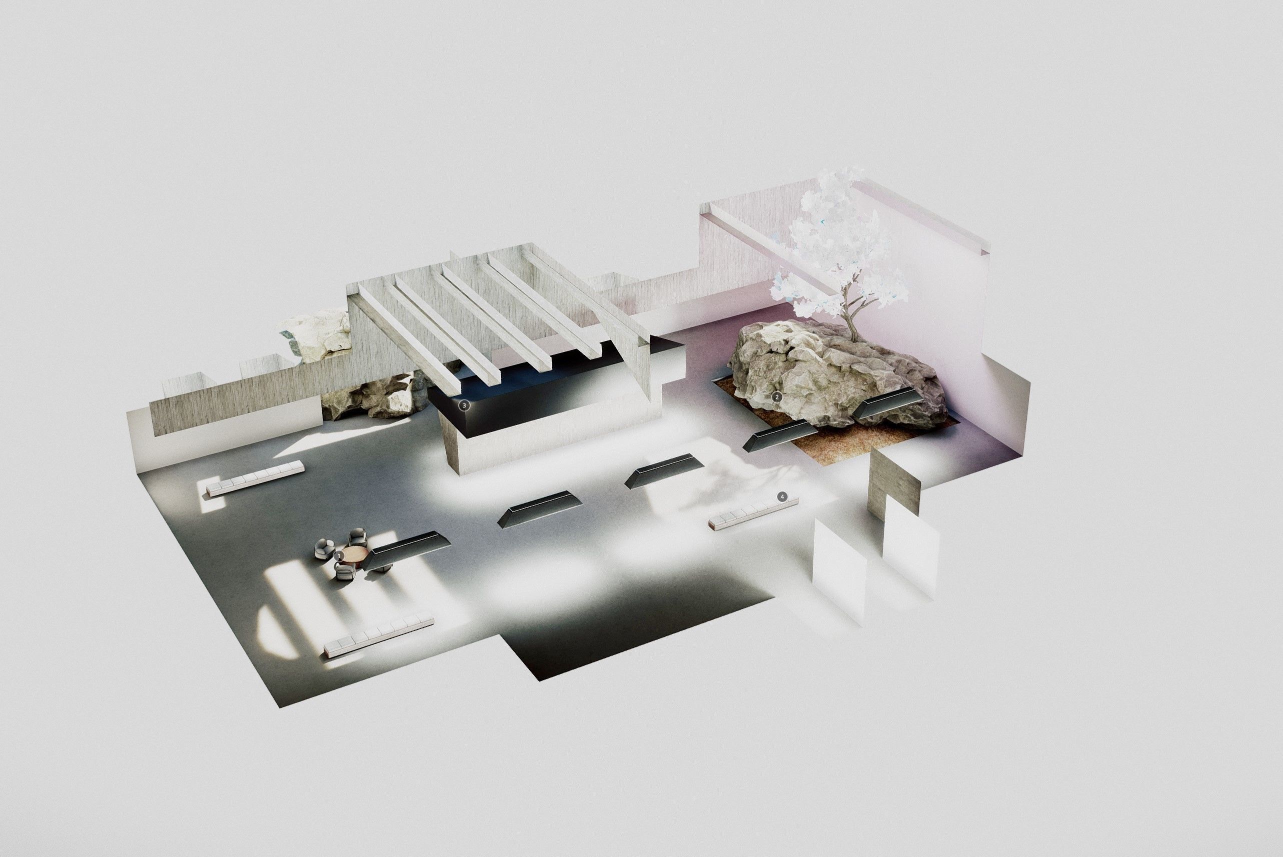 Virtual Reality Meta Room 2022 Baked and Corona Max Scene Low-poly 3D model_7