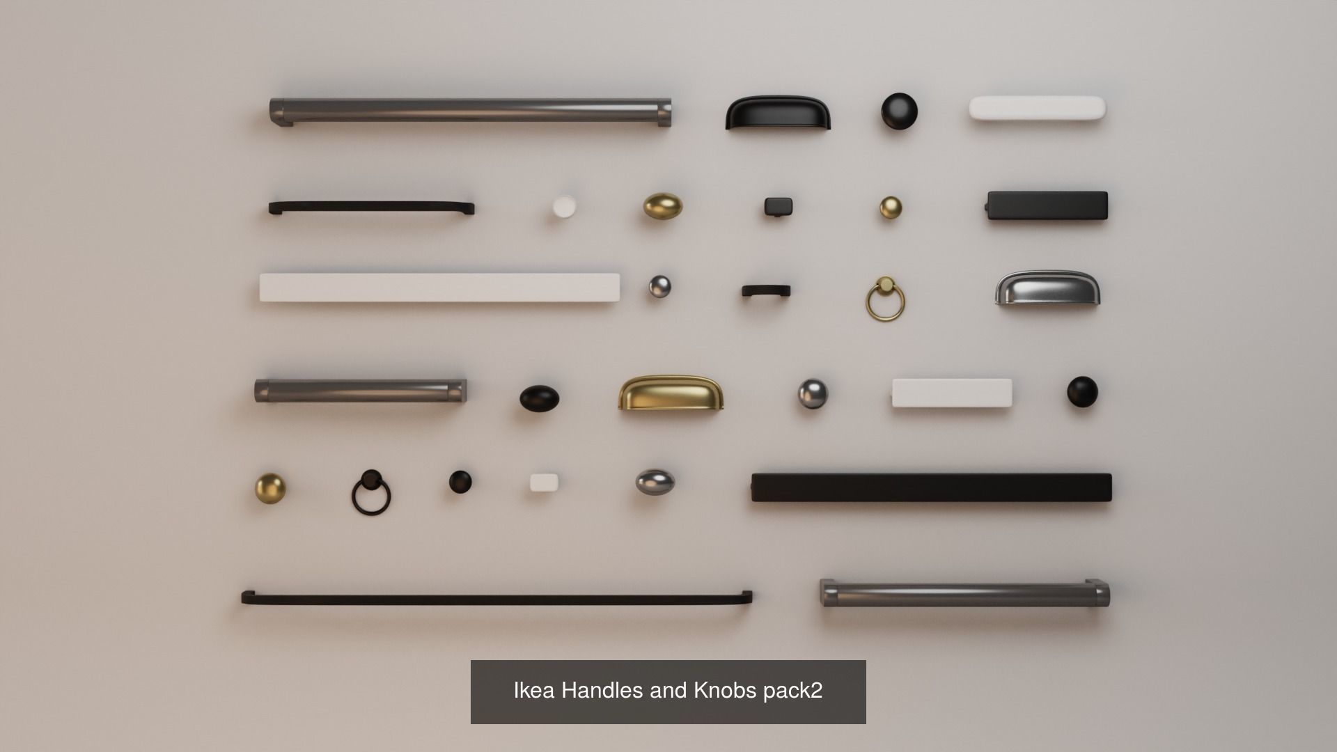 Ikea Handles and Knobs full pack 3D Model Collection_2