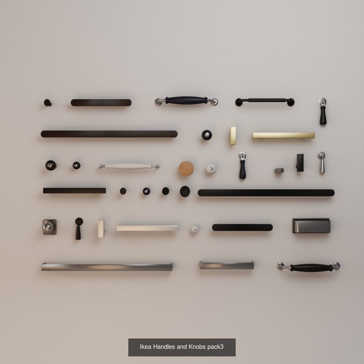 Ikea Handles and Knobs full pack 3D Model Collection_4