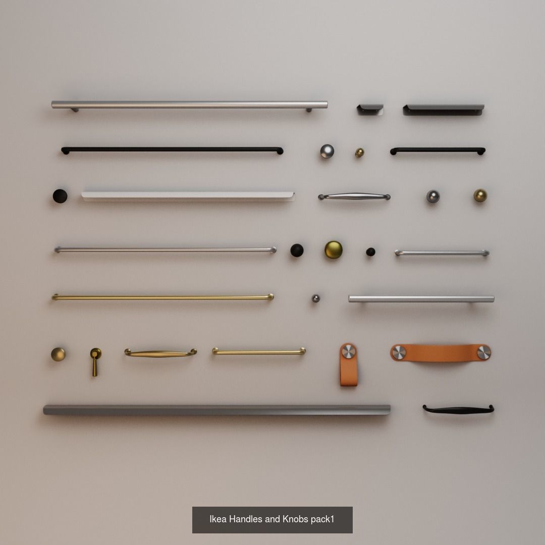 Ikea Handles and Knobs full pack 3D Model Collection_3