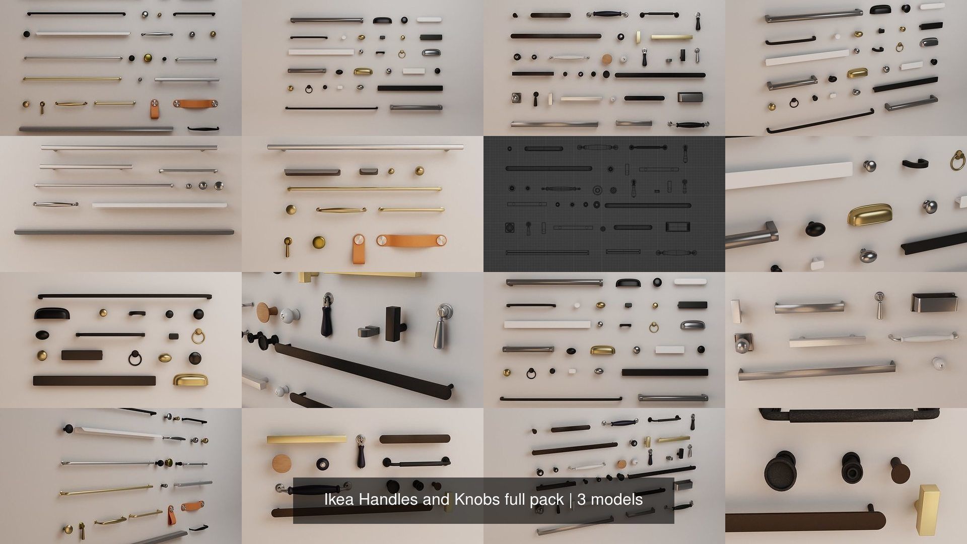 Ikea Handles and Knobs full pack 3D Model Collection_5