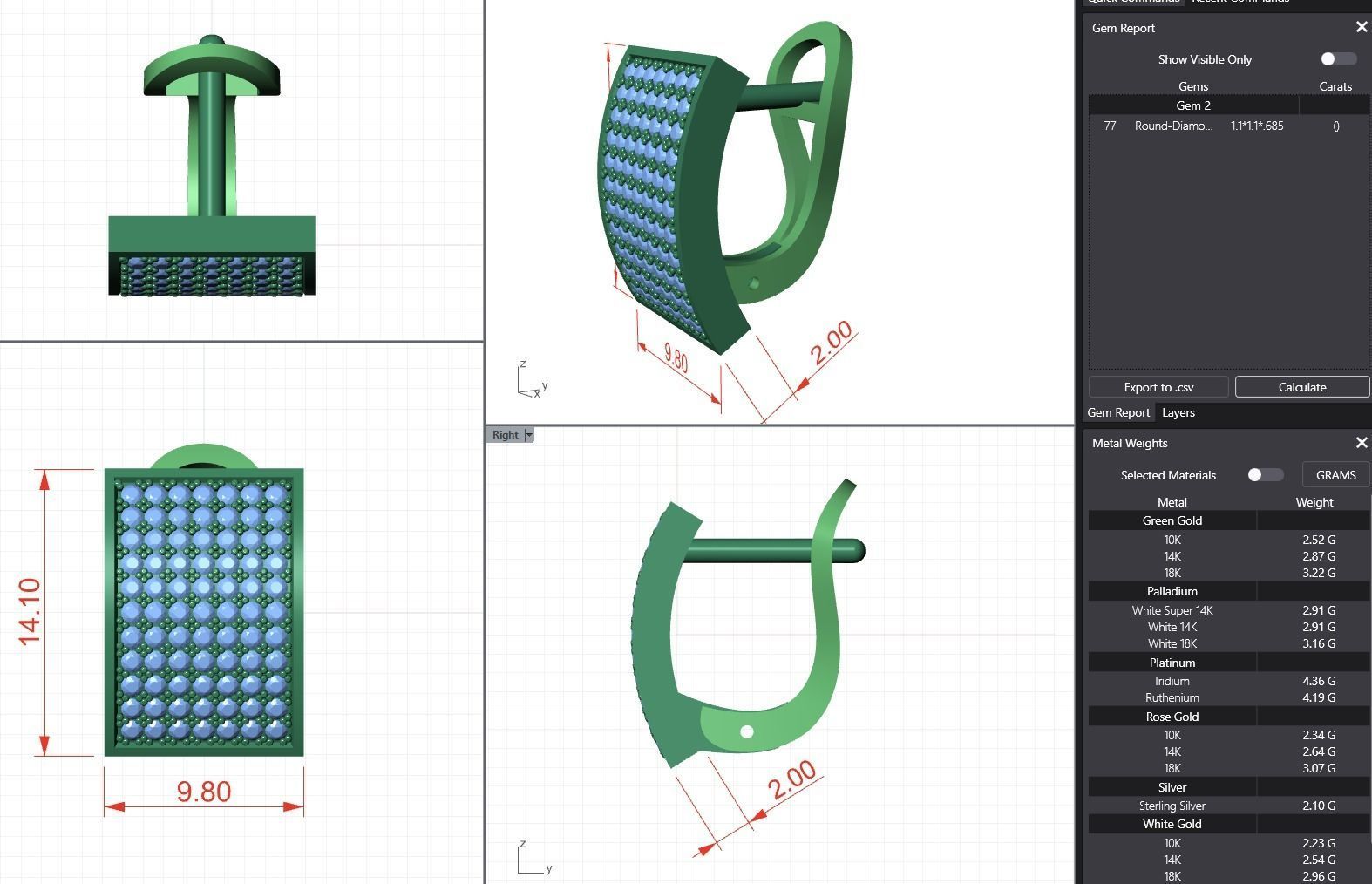 Flat Earrings 3D print model_9