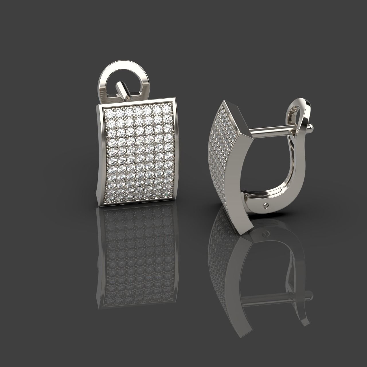 Flat Earrings 3D print model_3