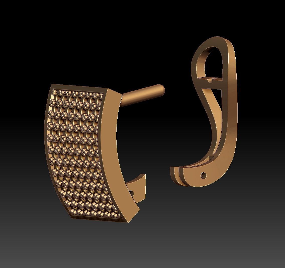 Flat Earrings 3D print model_14