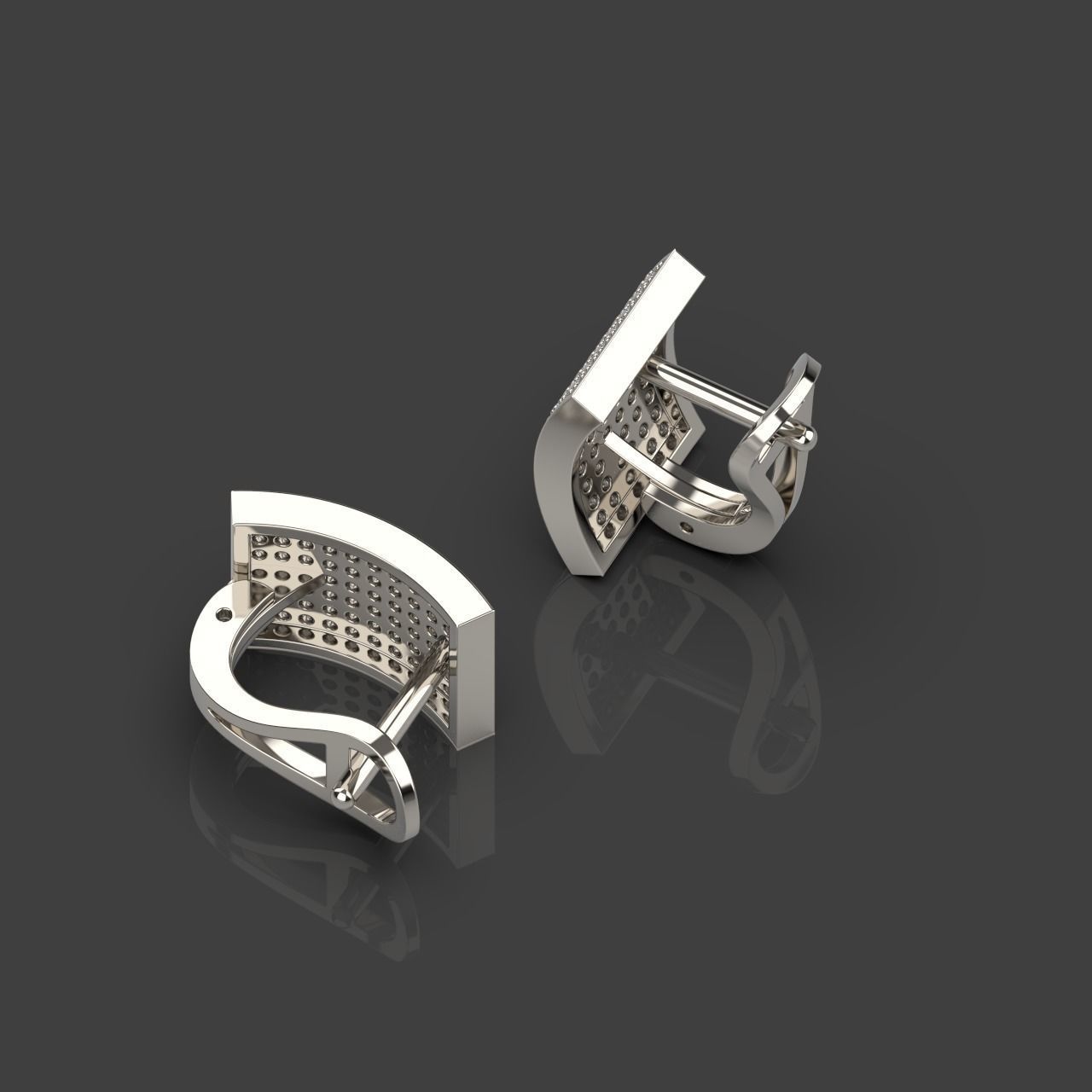Flat Earrings 3D print model_4