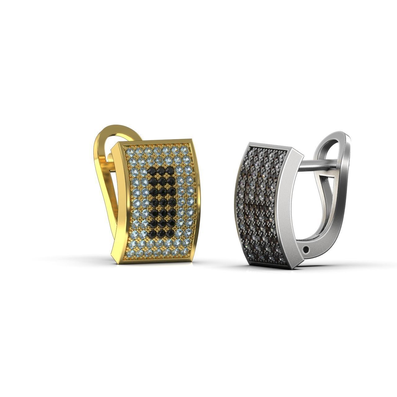 Flat Earrings 3D print model_1