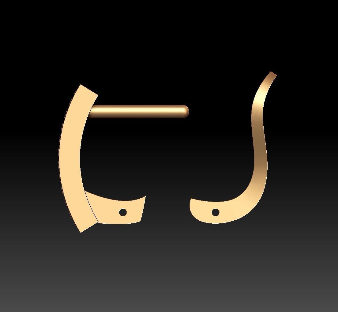 Flat Earrings 3D print model_11