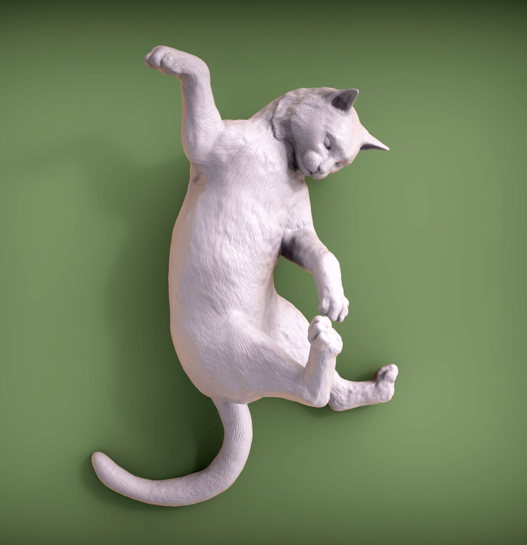Cat for 3D printing  3D print model_3
