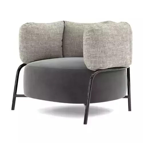 QUADROTTA lounge chair with fabric and metal frame