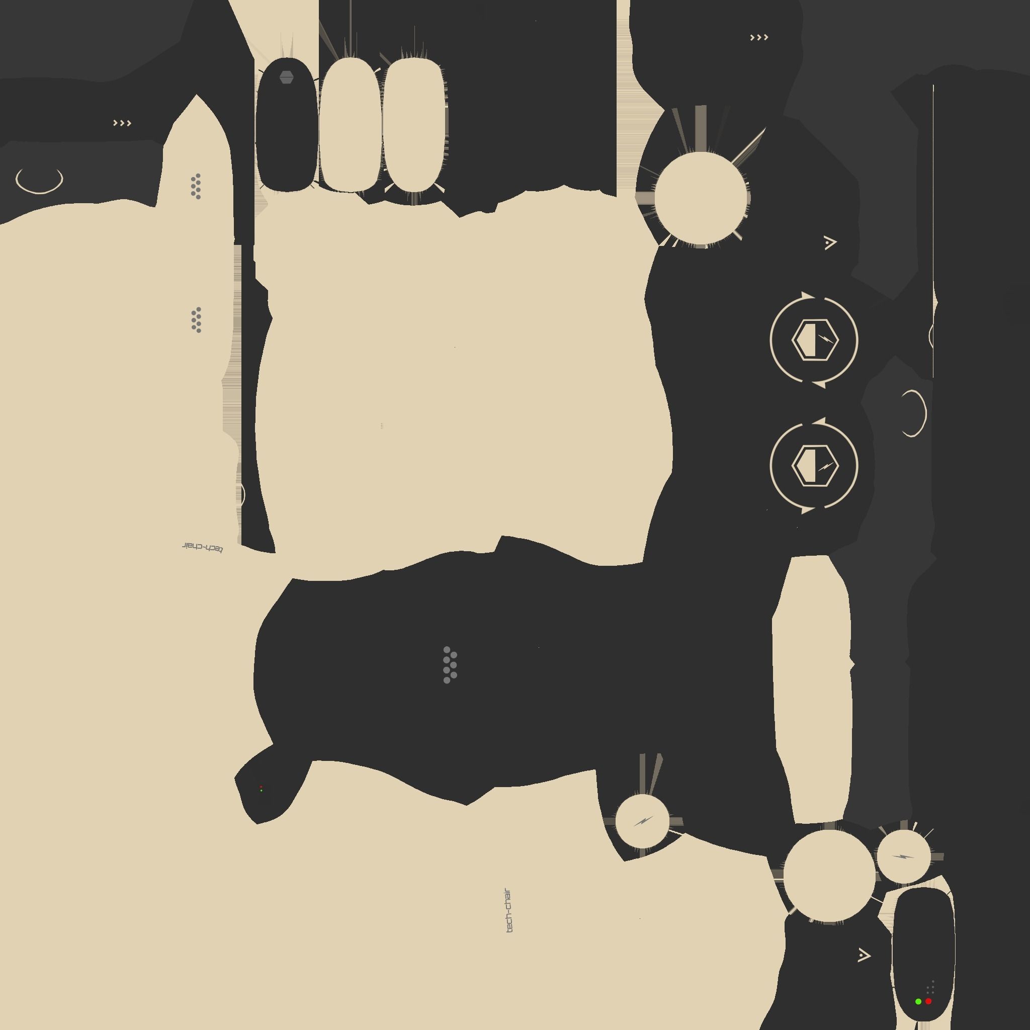 Tech Wheelchair B09 Black Beige - Disability Character Design Low-poly 3D model_20