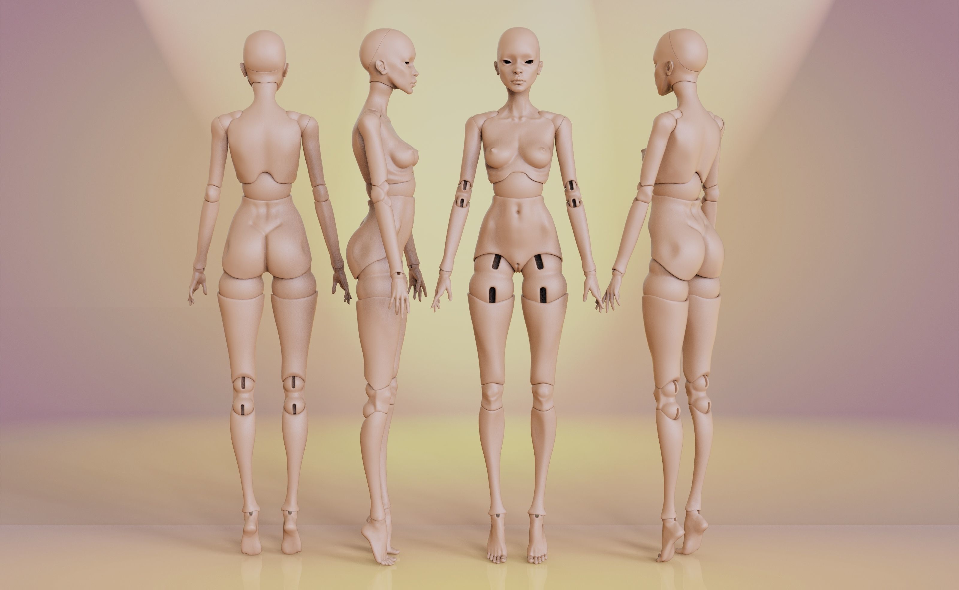 3D print BJD Doll articulateddolls bjdprinting balljointeddoll 3D print model_1