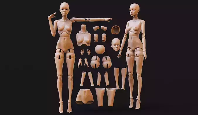 3D print BJD Doll articulateddolls bjdprinting balljointeddoll