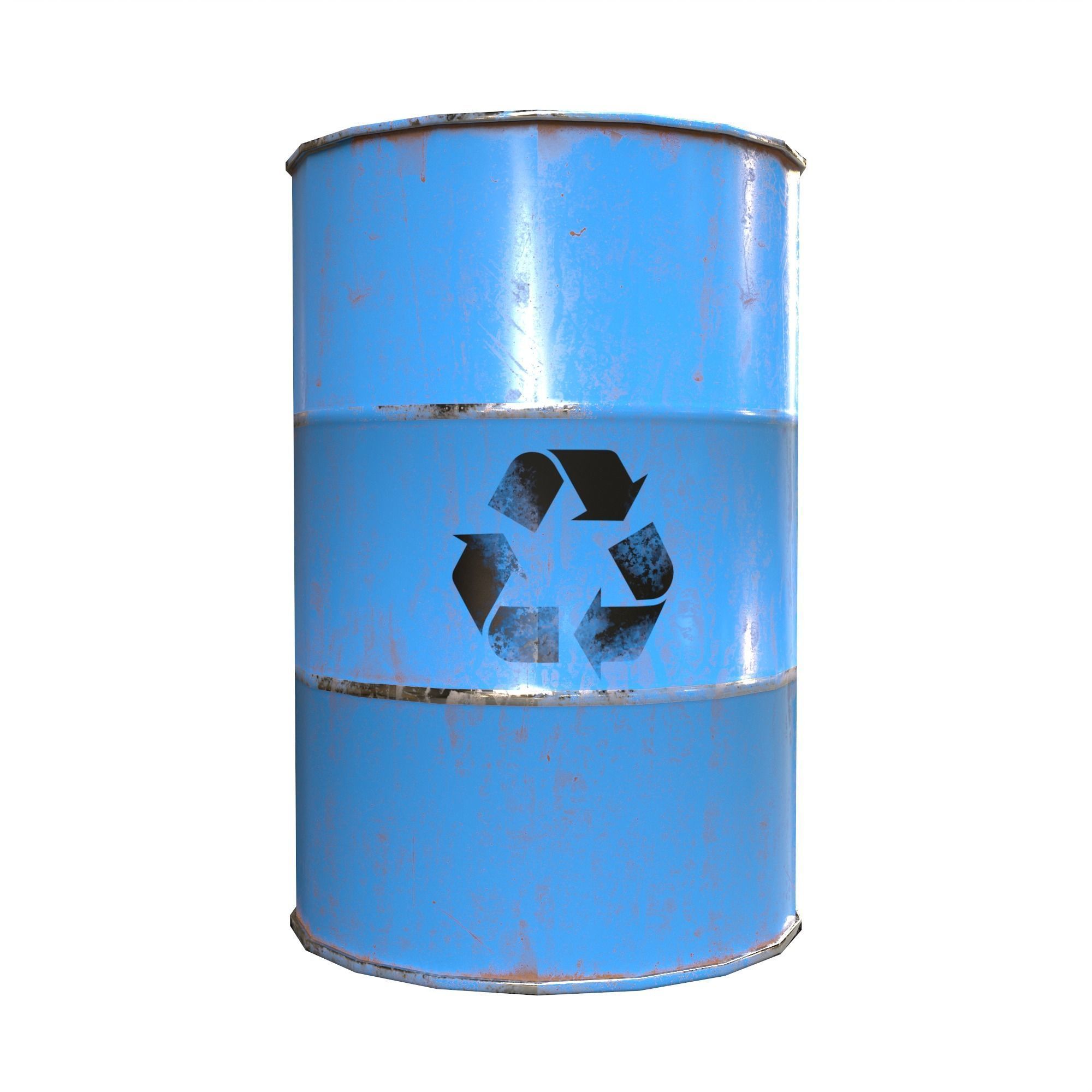 Collection of metal barrels Low-poly 3D model Low-poly 3D model_8