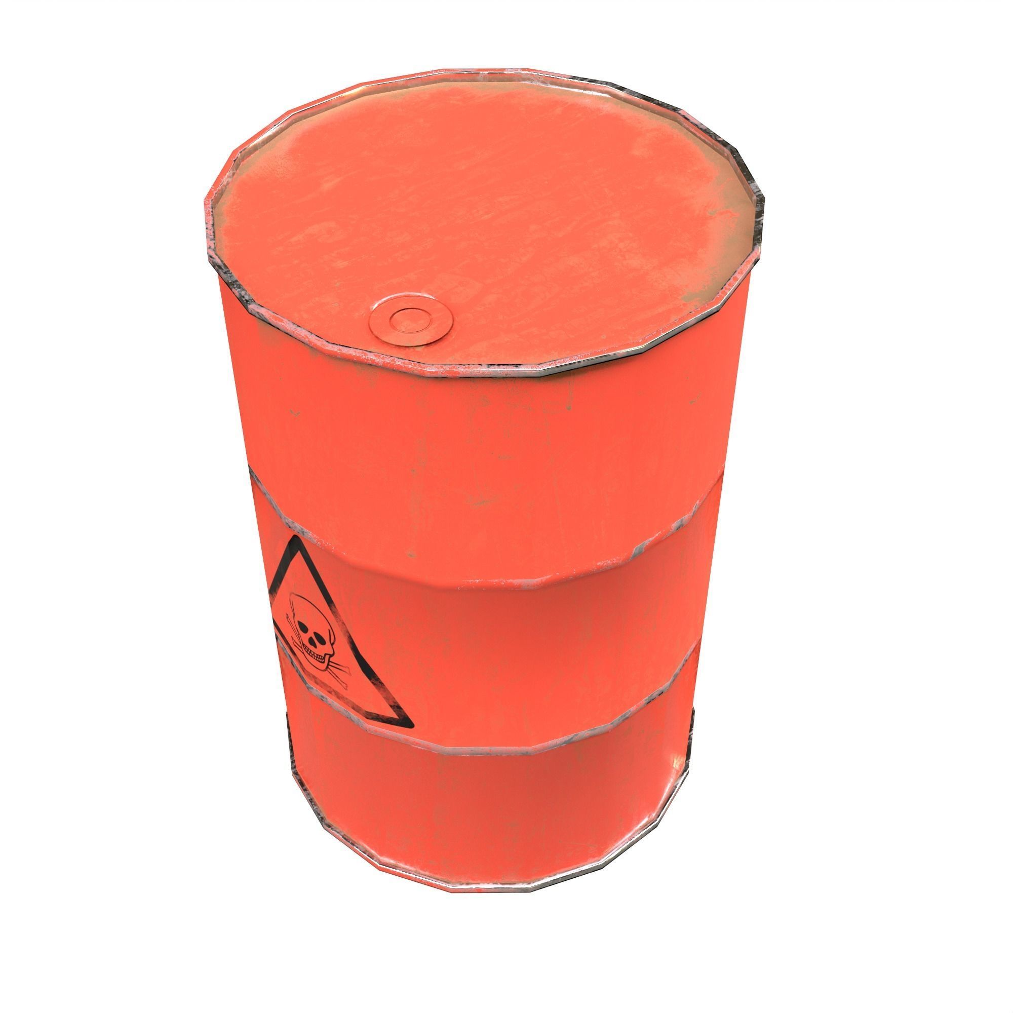 Collection of metal barrels Low-poly 3D model Low-poly 3D model_3